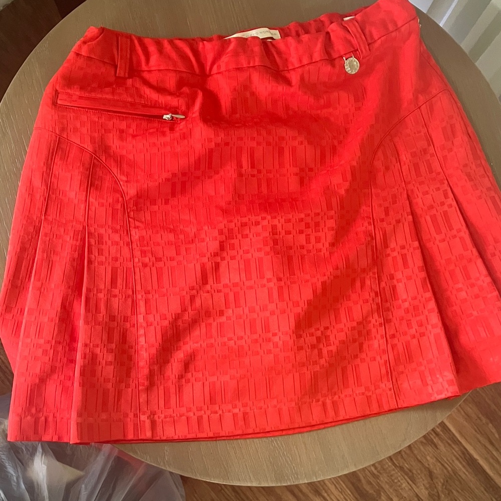 Greg Norman Collection Vibrant Red Mini Skirt